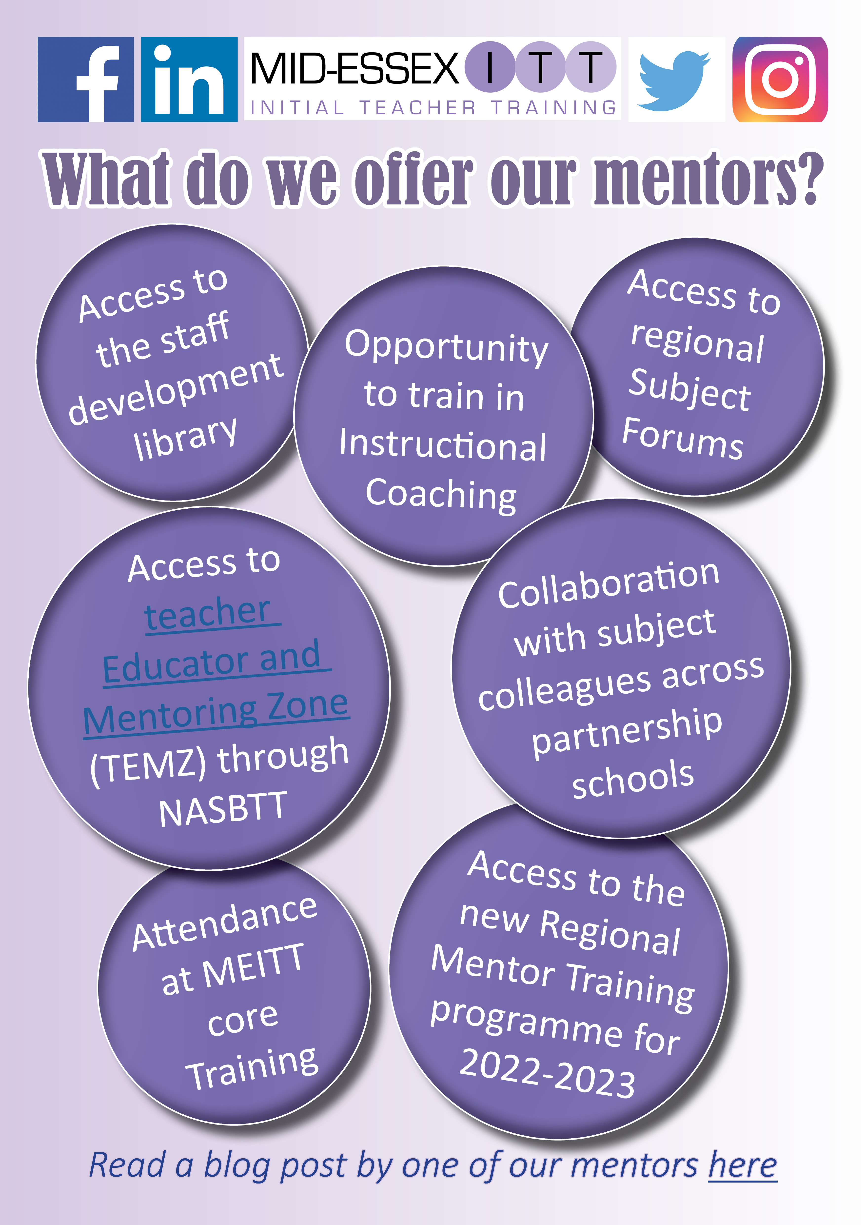 What does MEITT offer to Mentors Sept 2022