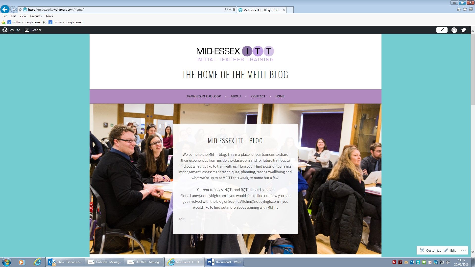 NEW!  MEITT has a blog!
